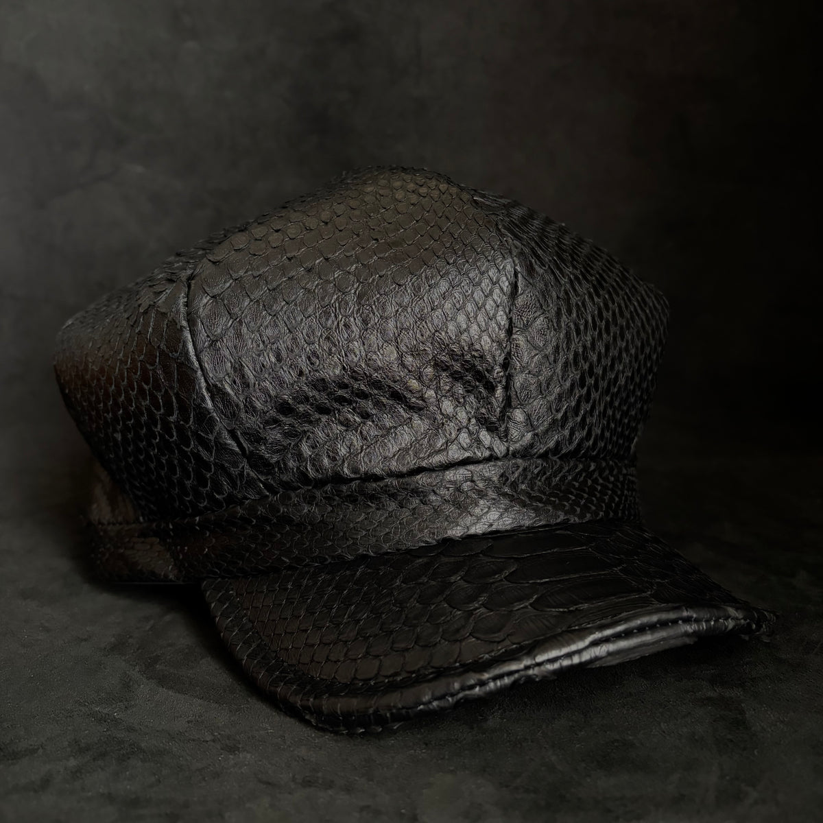Reserved item (Snake black leather casquette )