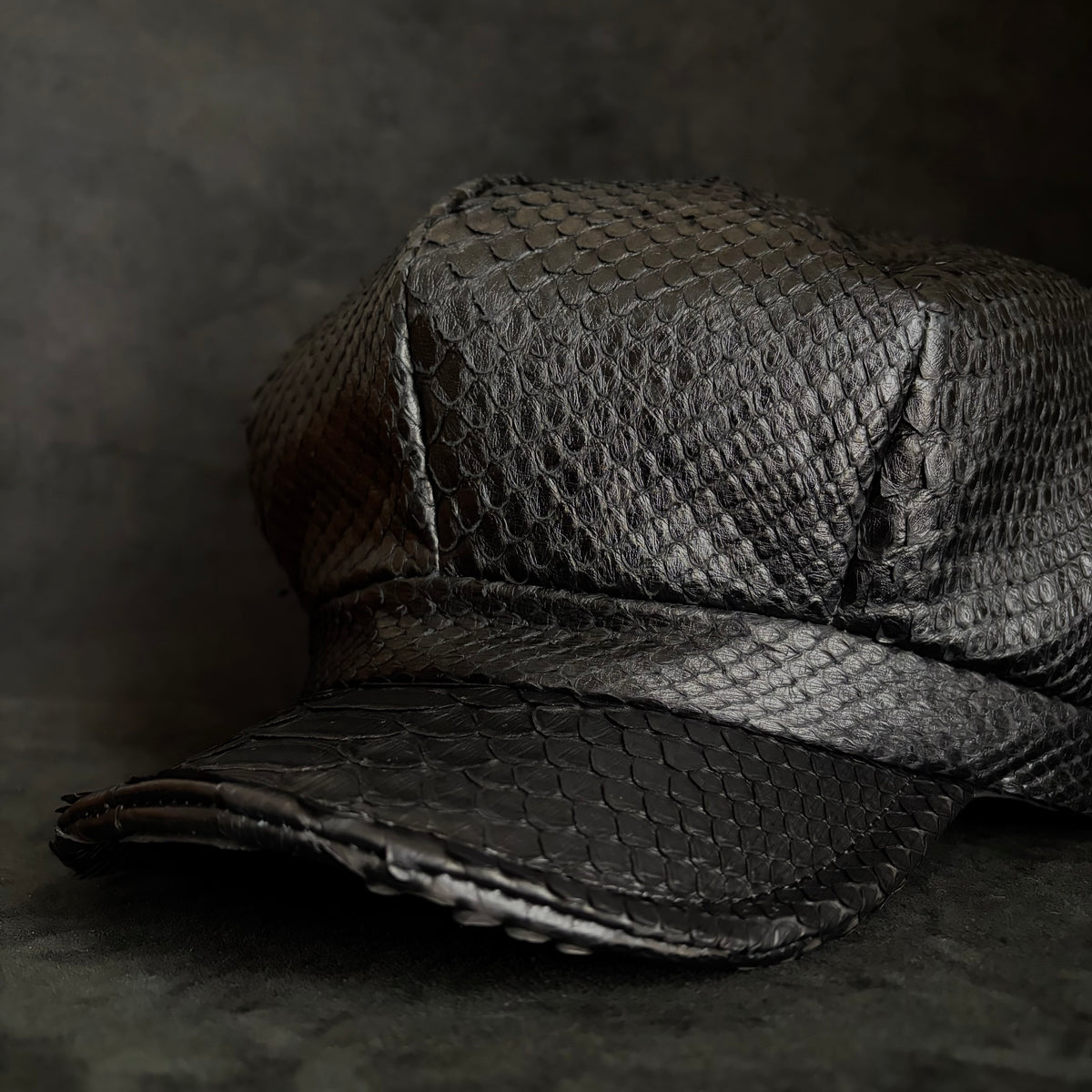 Reserved item (Snake black leather casquette )