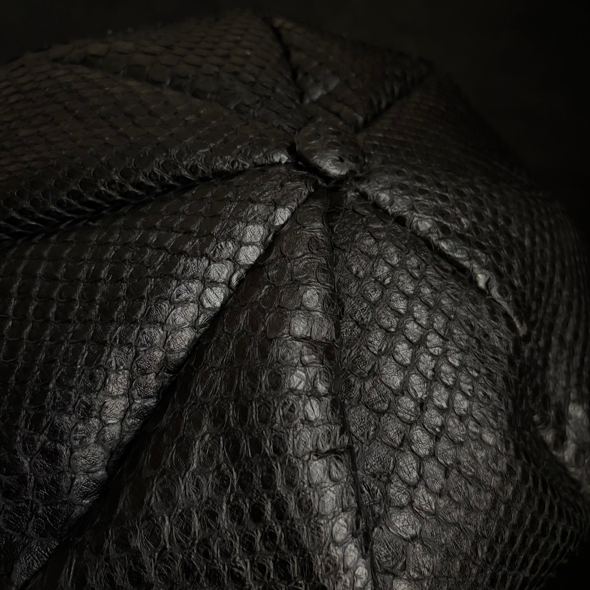 Reserved item (Snake black leather casquette )