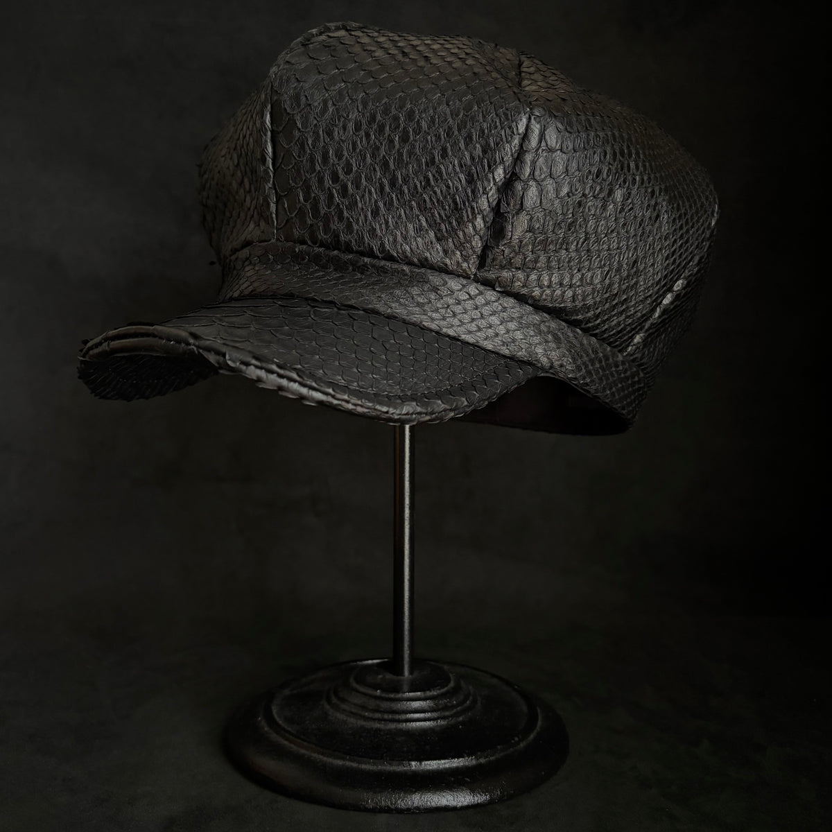 Reserved item (Snake black leather casquette )