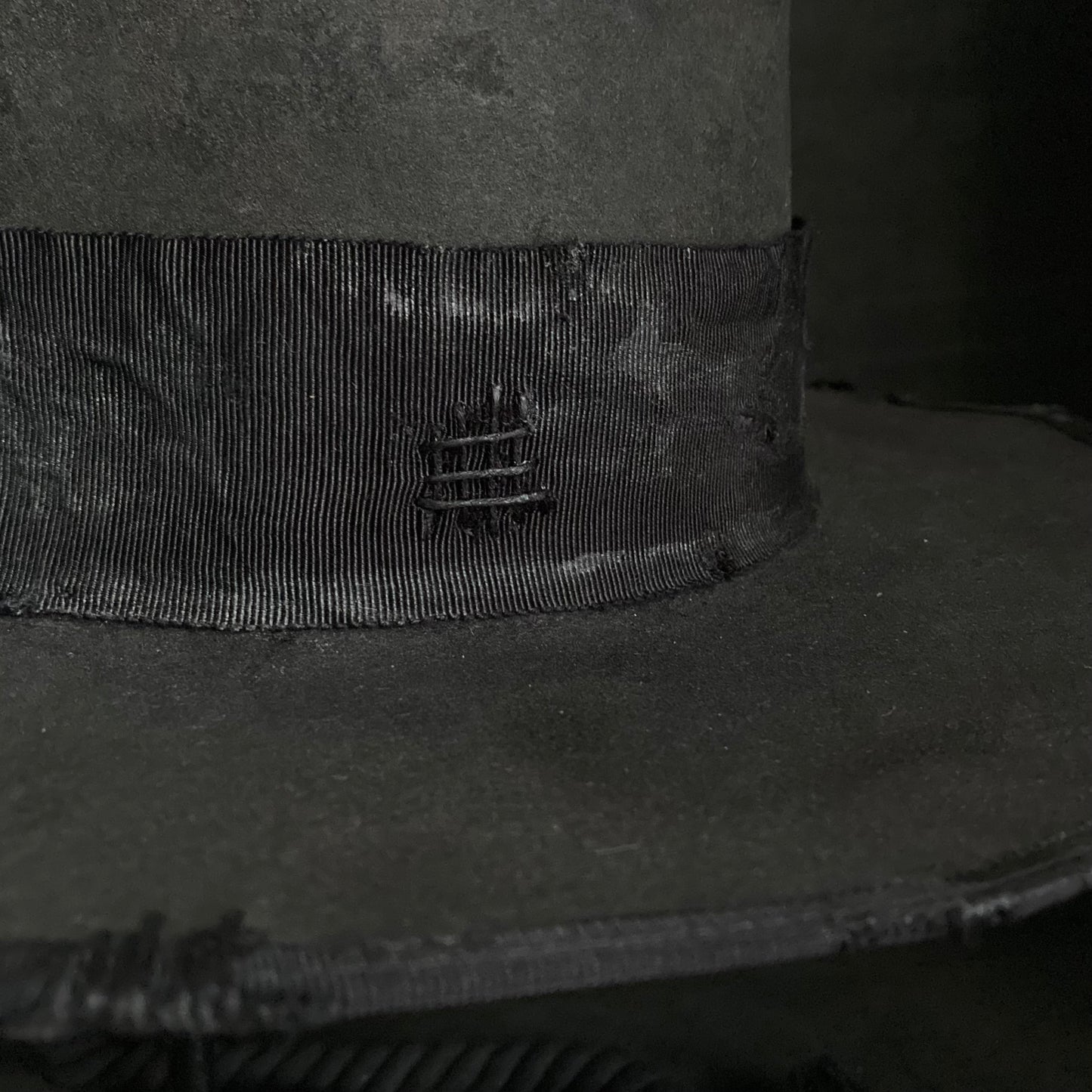 Charcoal pork pie hanging rope hat