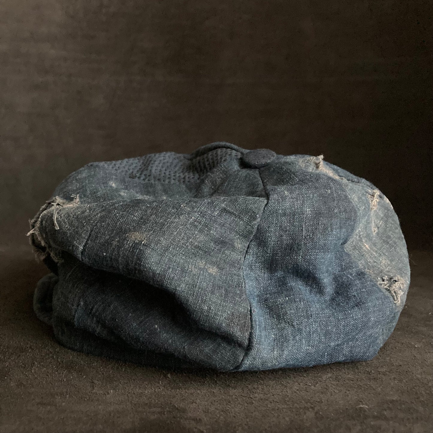 Indigo sashiko damage casquette