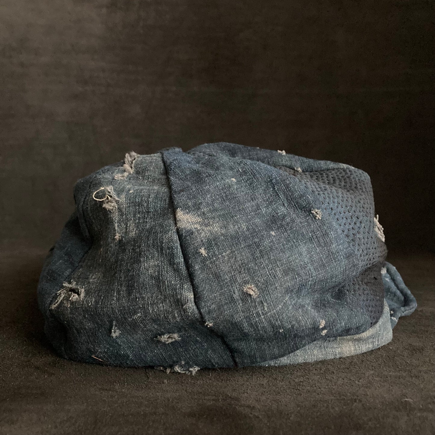 Indigo sashiko damage casquette