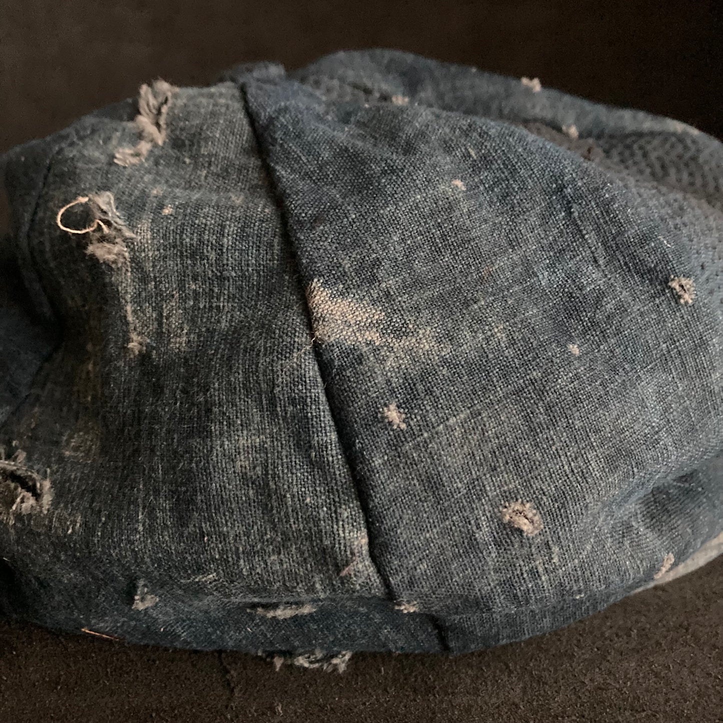 Indigo sashiko damage casquette