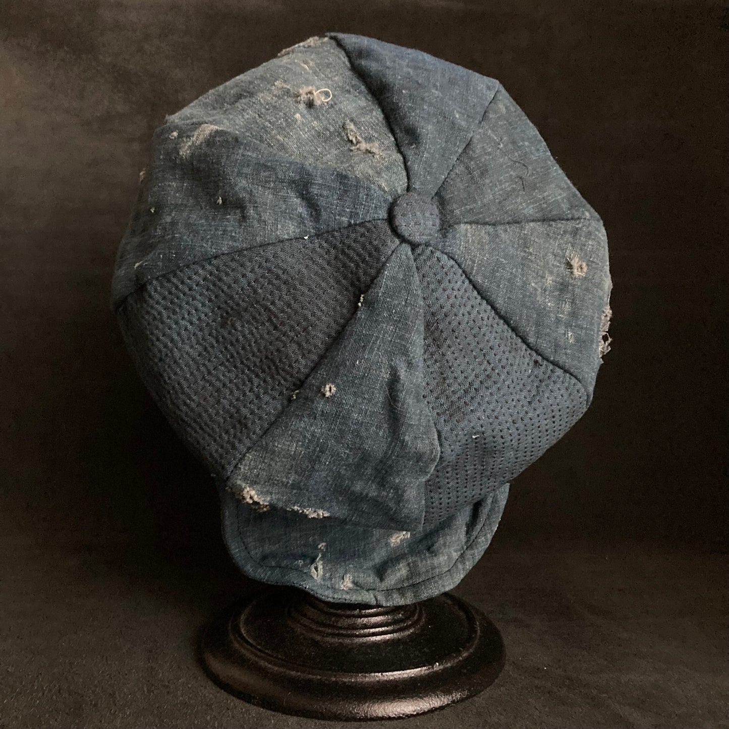 Indigo sashiko damage casquette