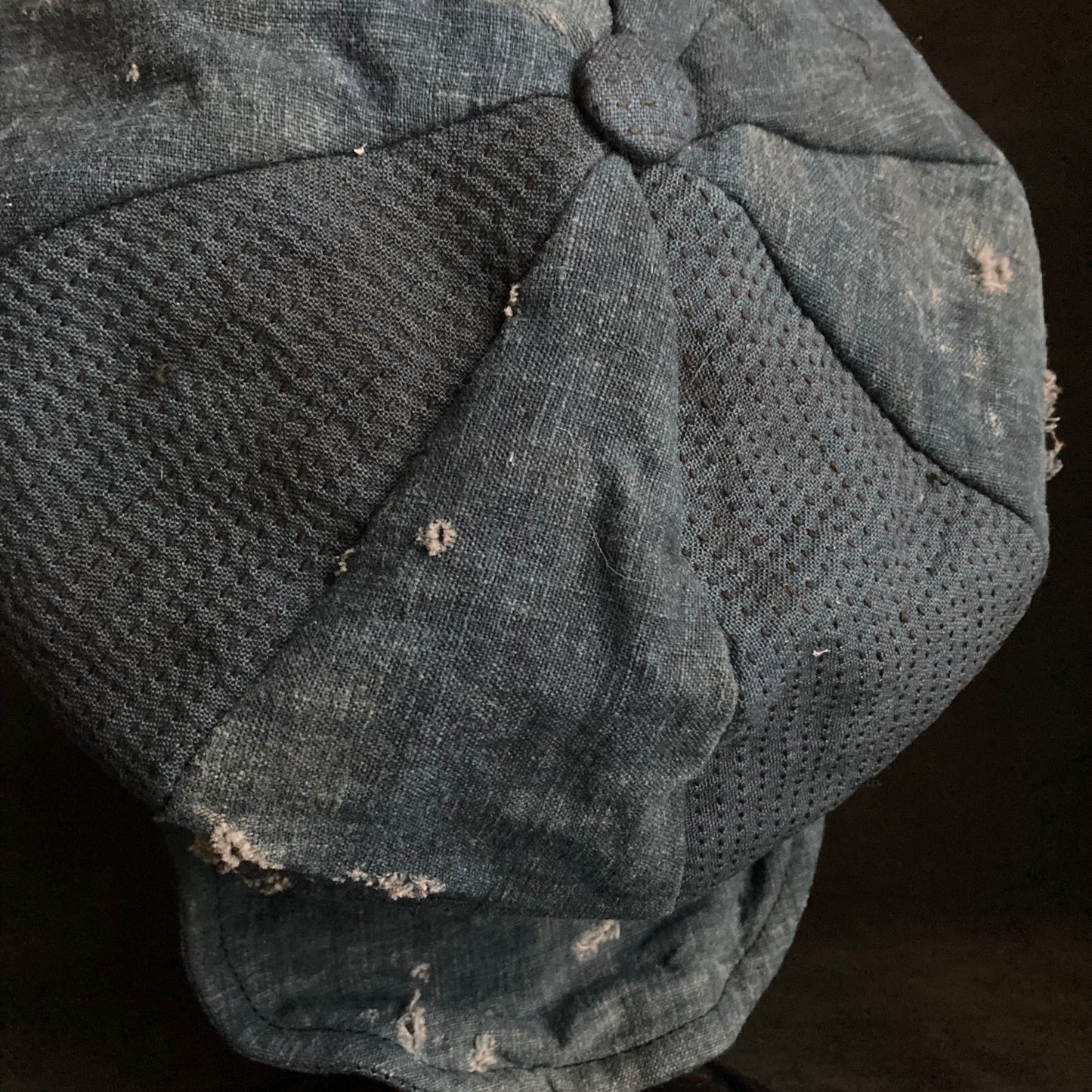 Indigo sashiko damage casquette