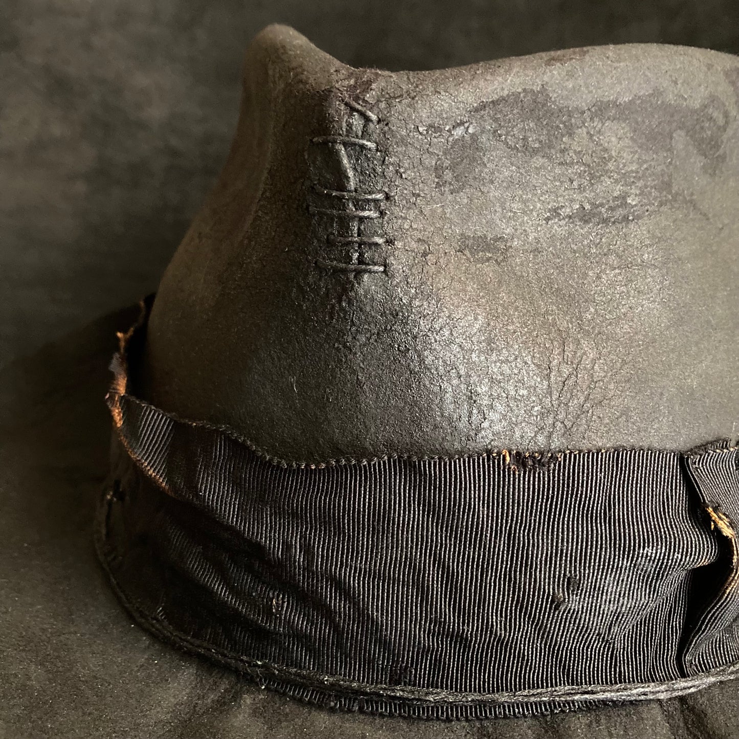 Charcoal broken middle fedora hat