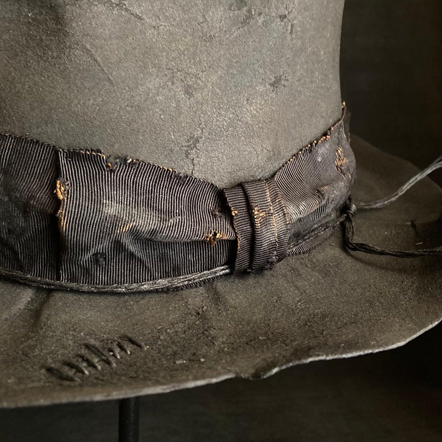 Charcoal broken middle fedora hat