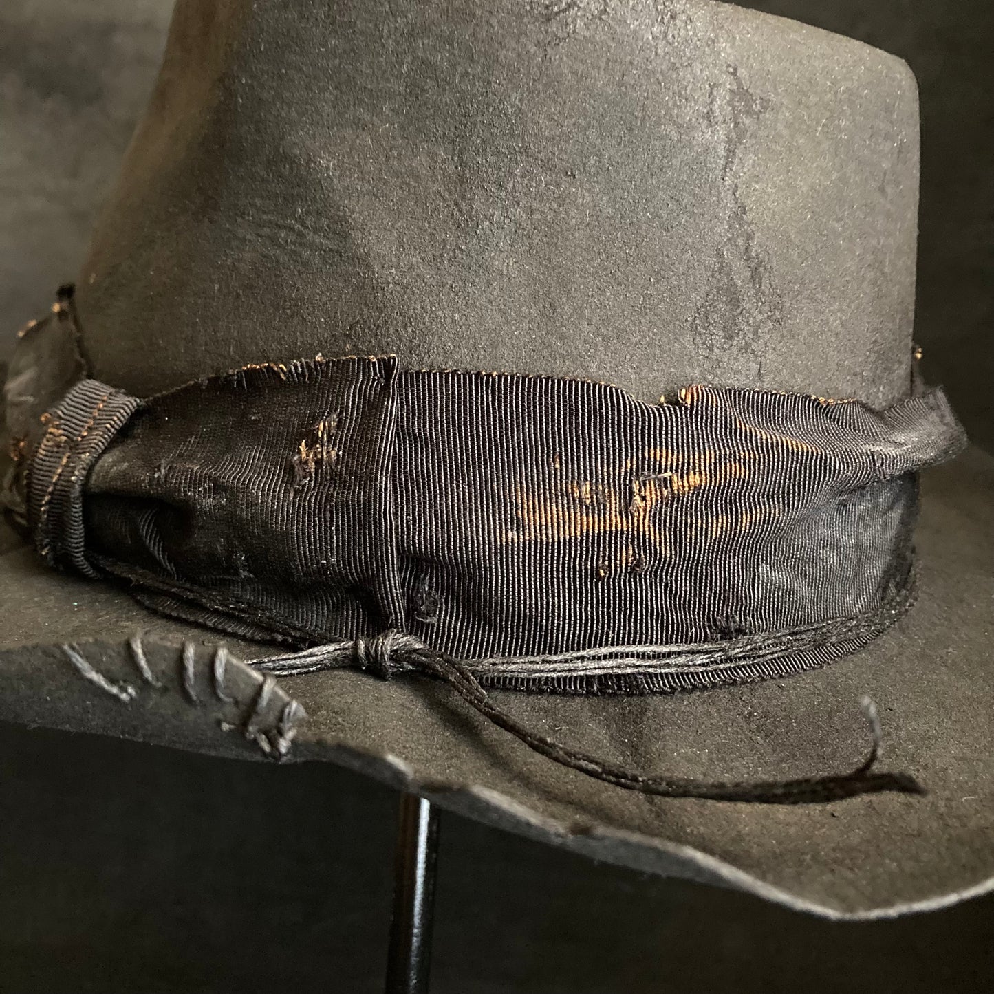 Charcoal broken middle fedora hat