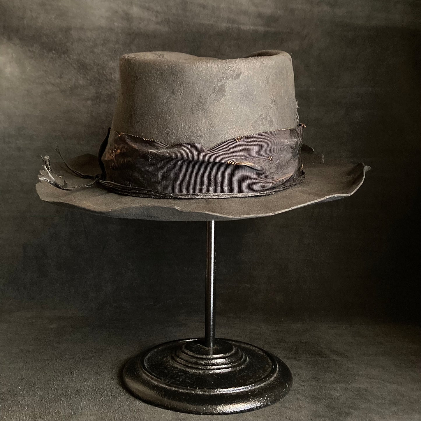 Charcoal broken middle fedora hat