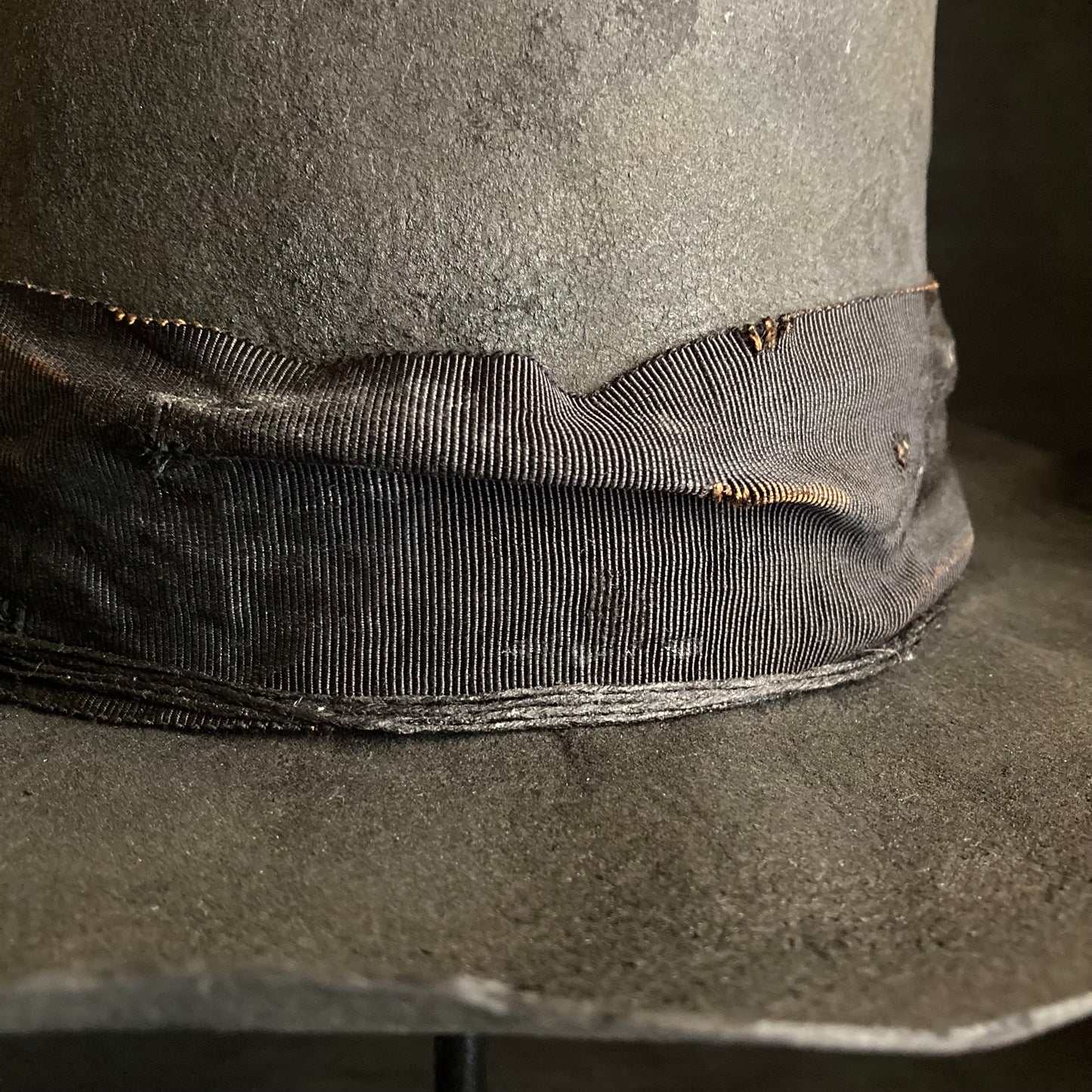Charcoal broken middle fedora hat