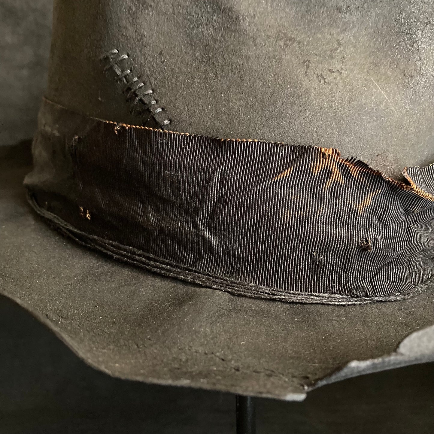 Charcoal broken middle fedora hat
