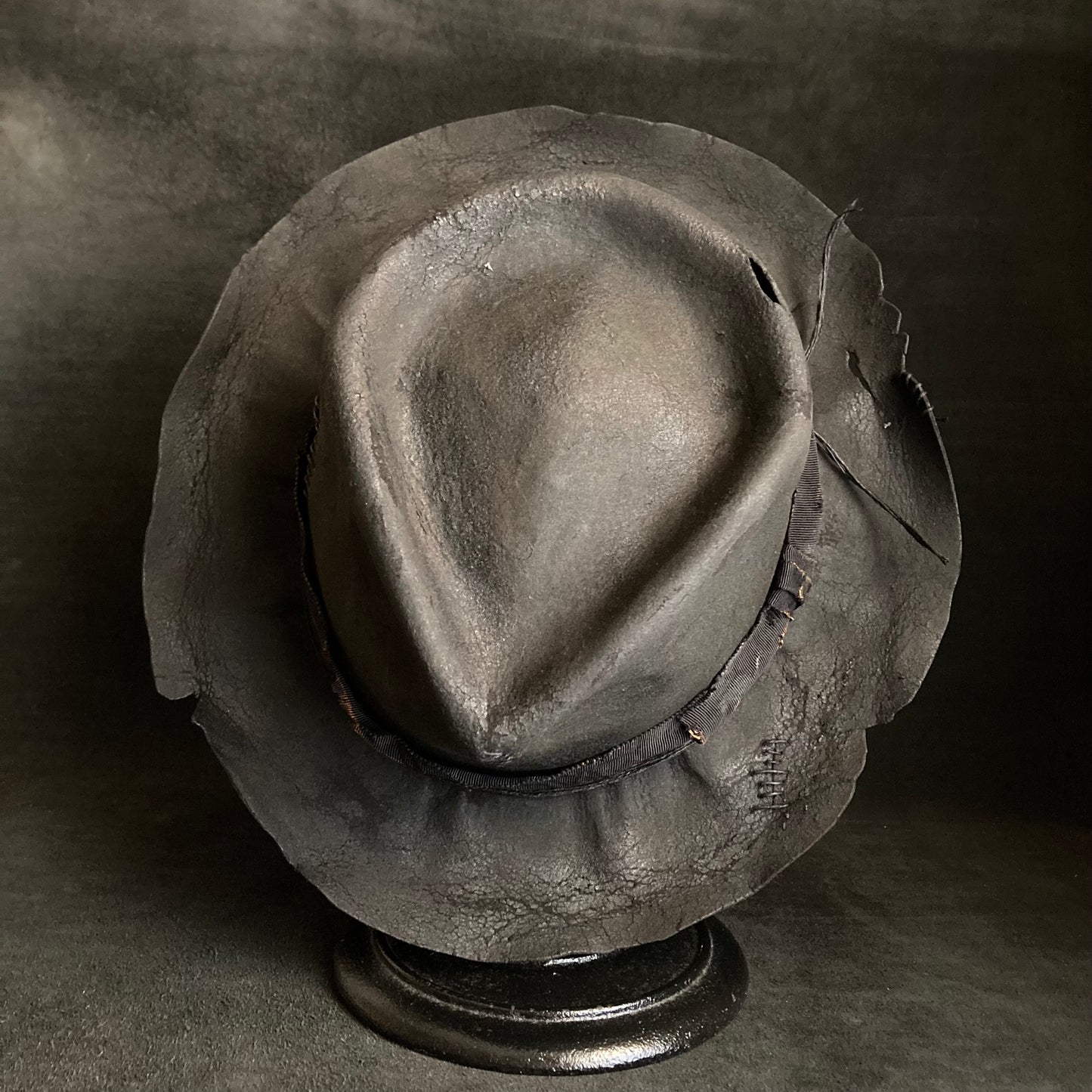 Charcoal broken middle fedora hat