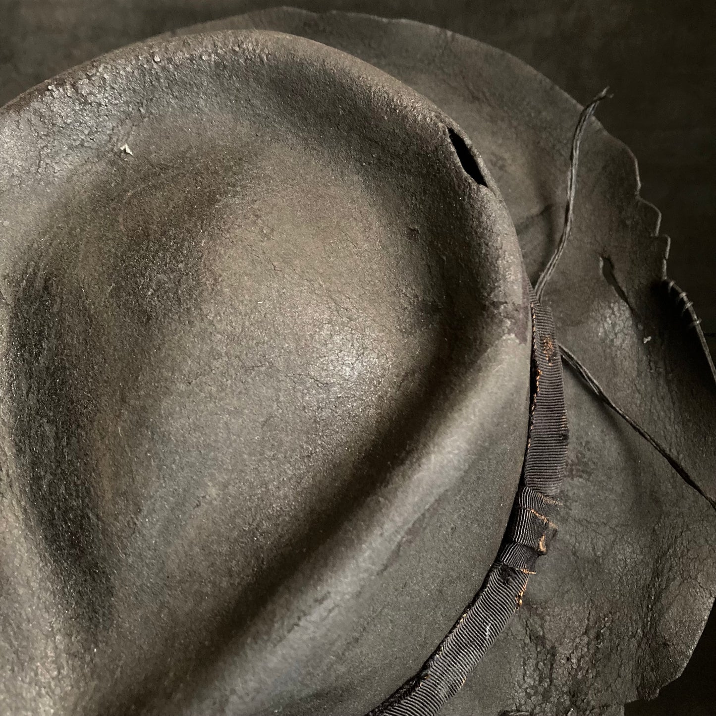 Charcoal broken middle fedora hat