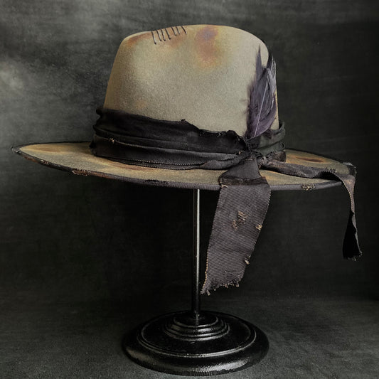 Damage quiet gray fedora hat