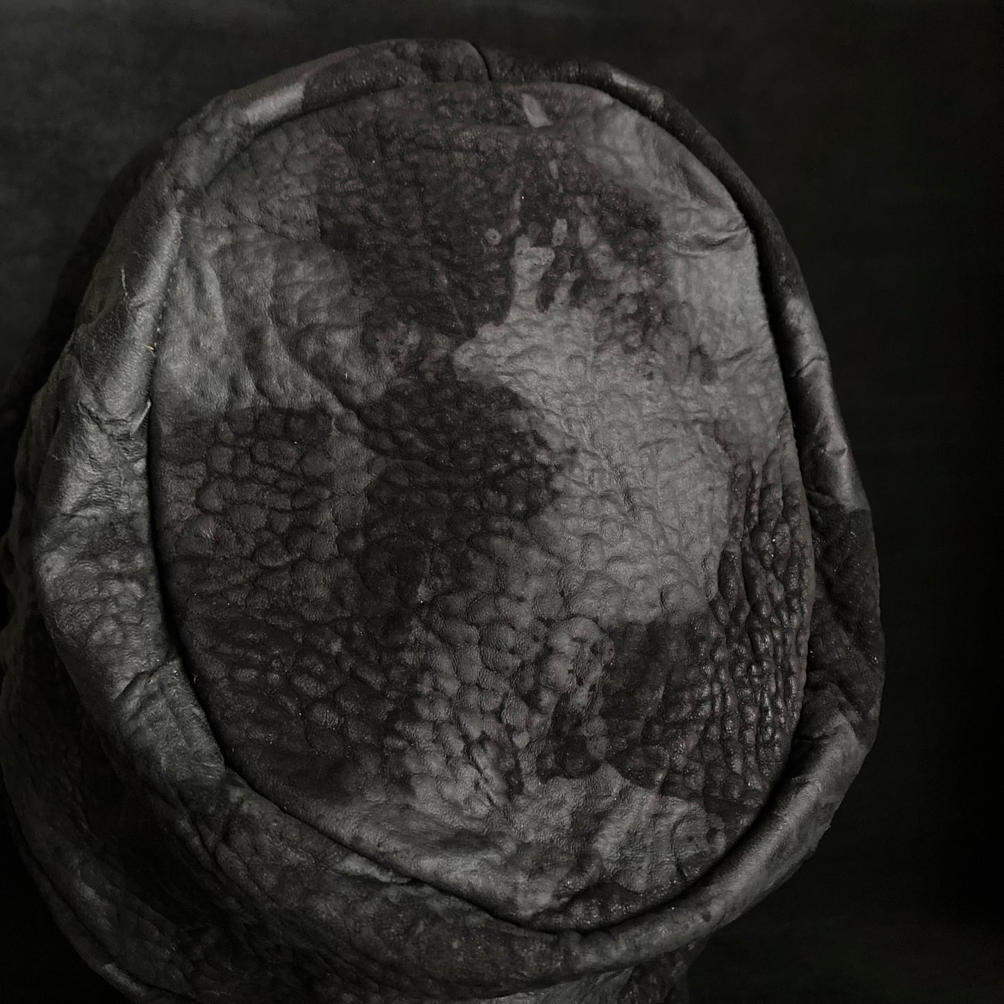 Grain sheepskin leather turn cap