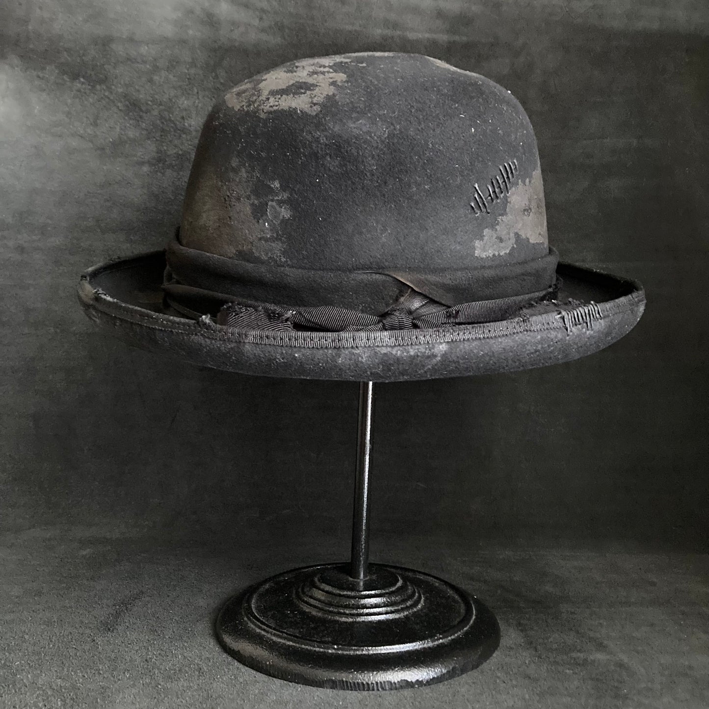 Black stone bowler hat