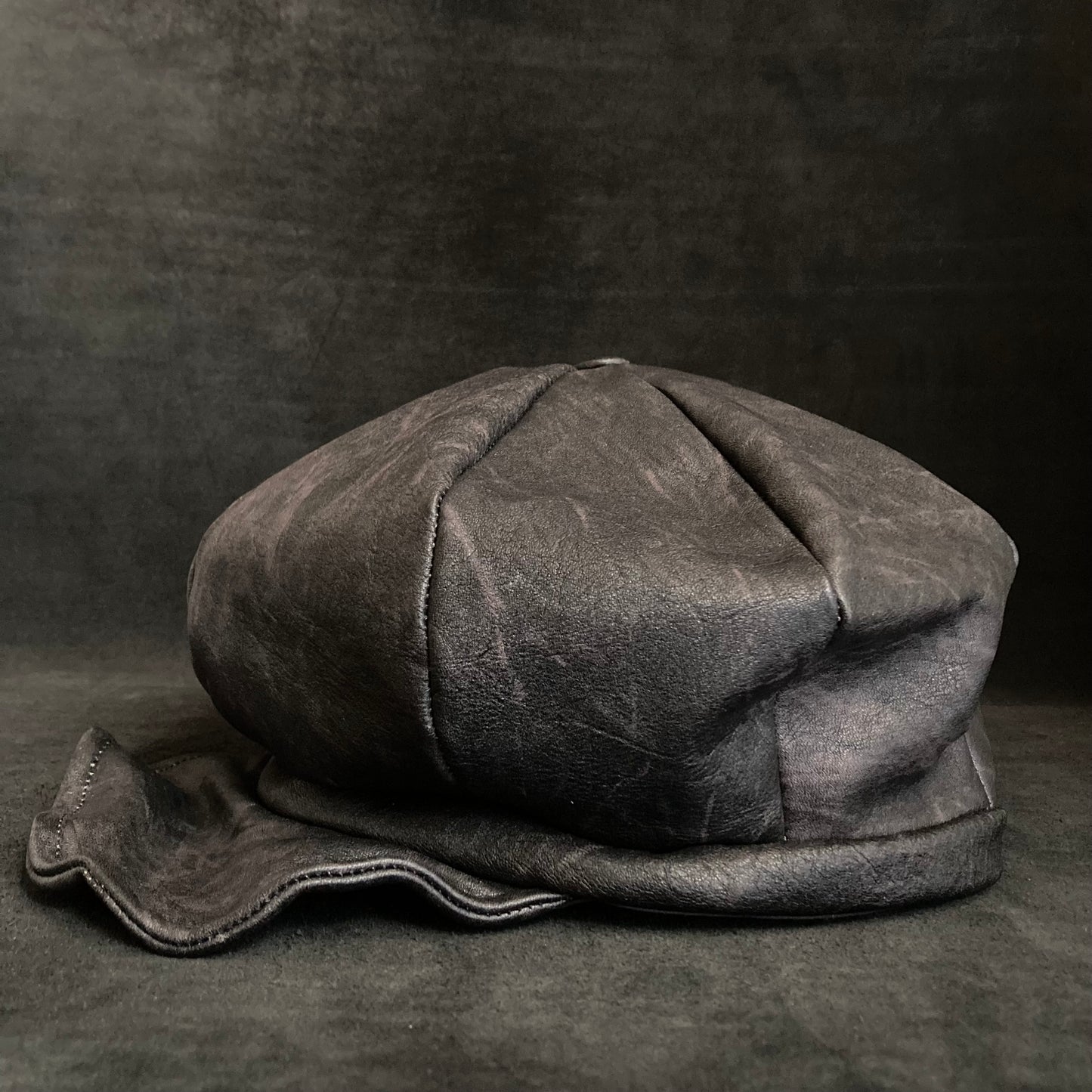 Processed horsehide casquette