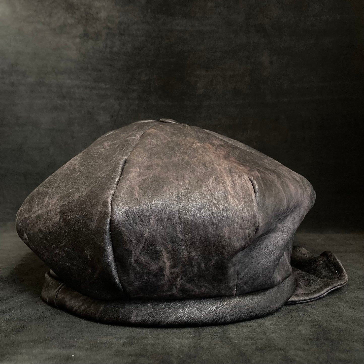 Processed horsehide casquette