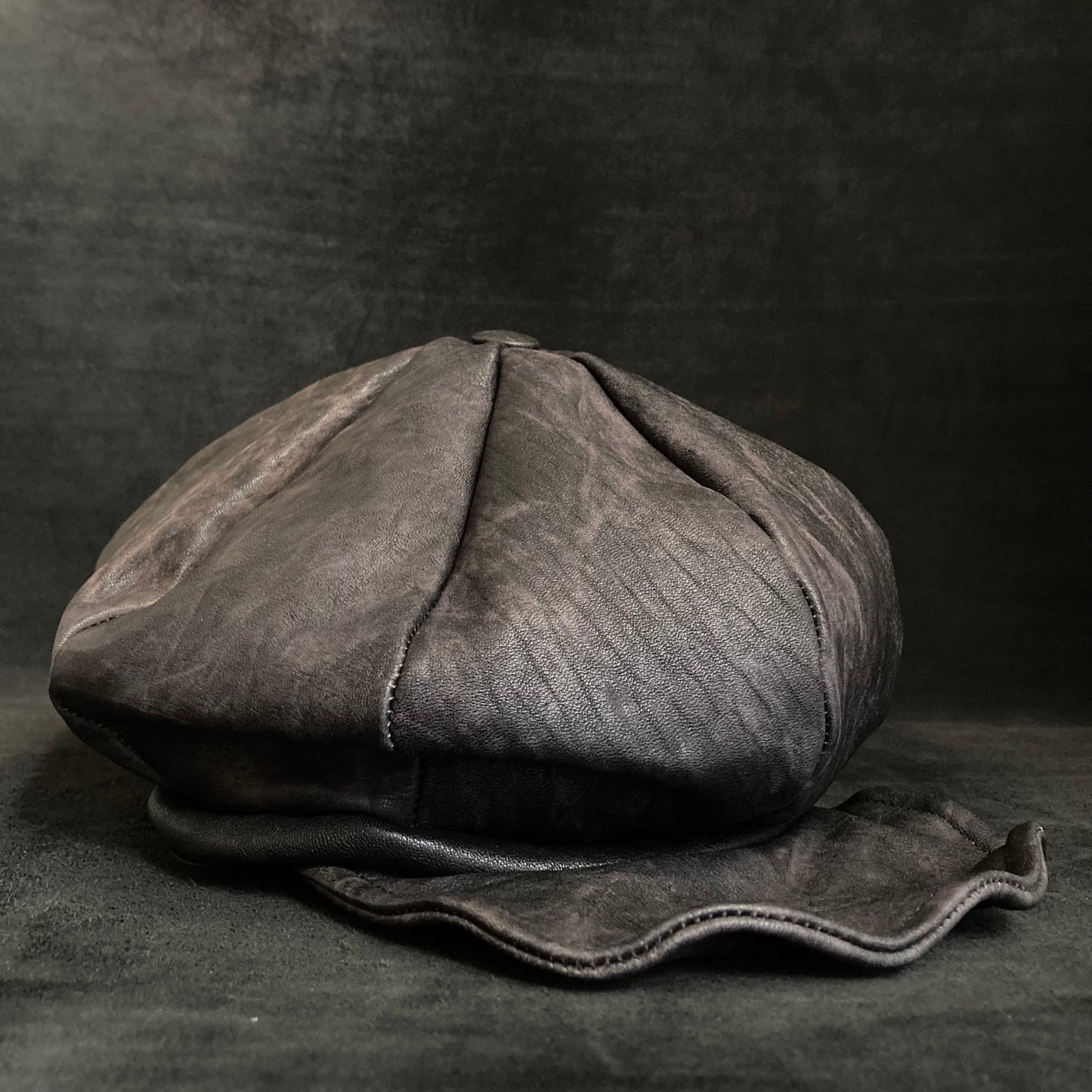 Processed horsehide casquette