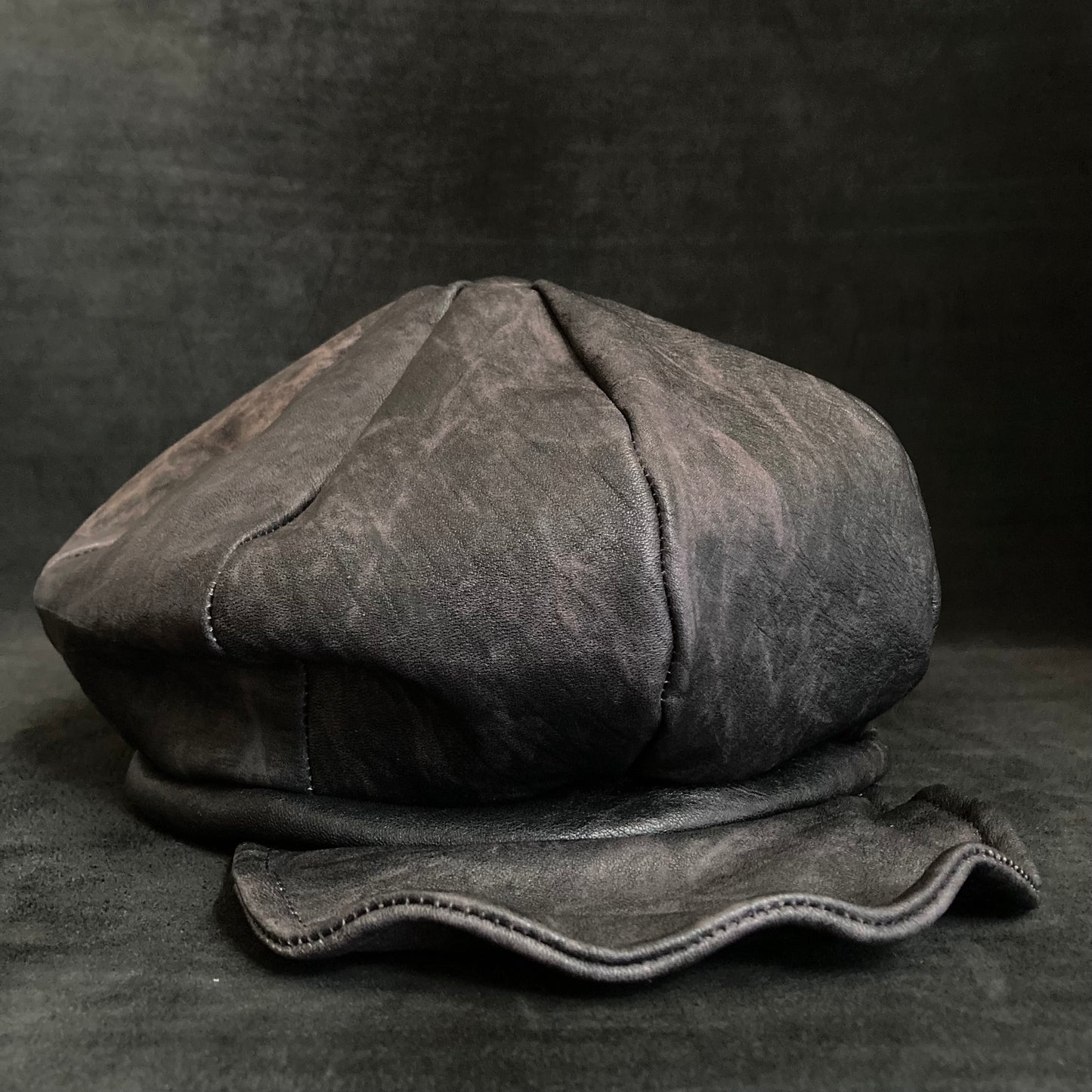 Processed horsehide casquette