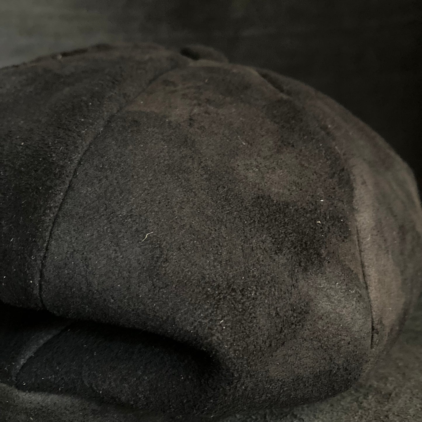 Black  leather bleached casquette