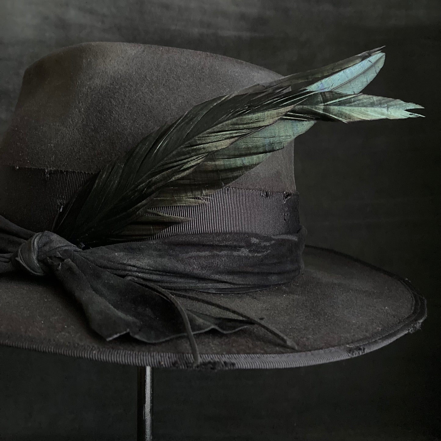 Rhombus burned rabbit hat