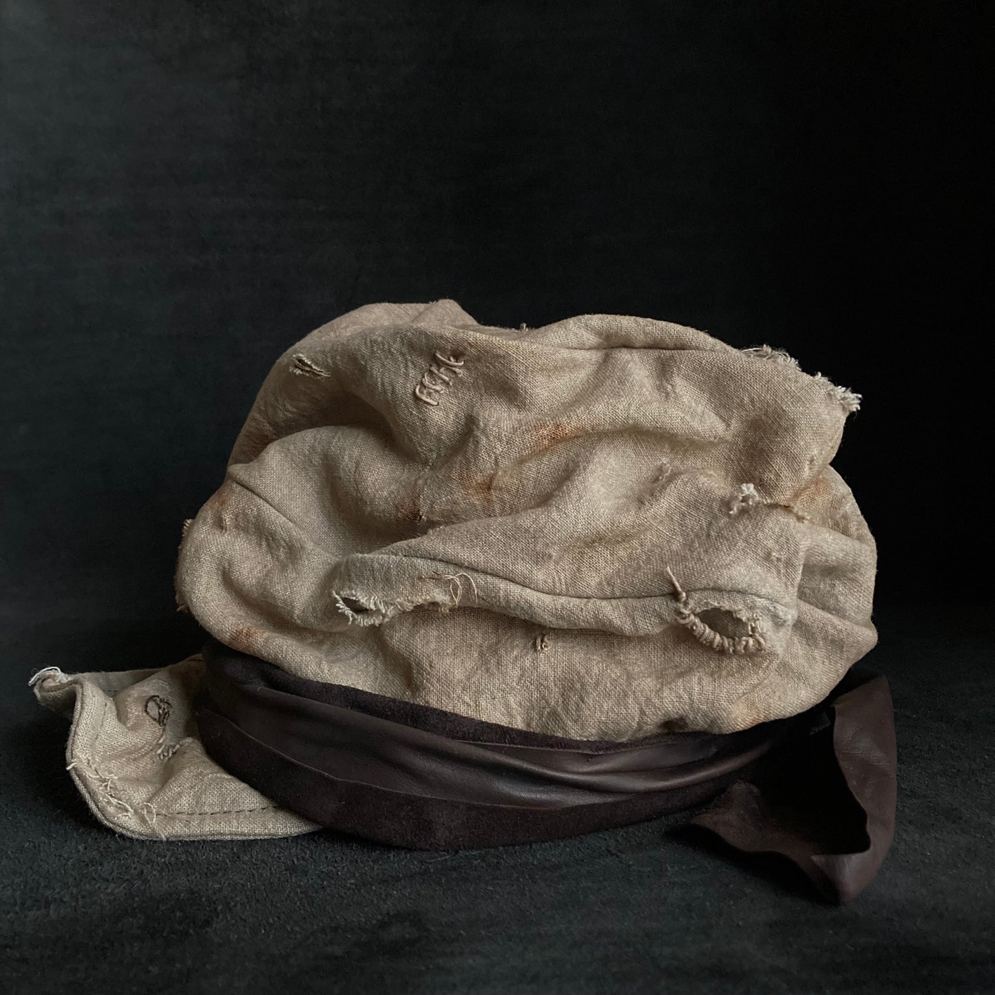 Damage sand ramie martial turn cap