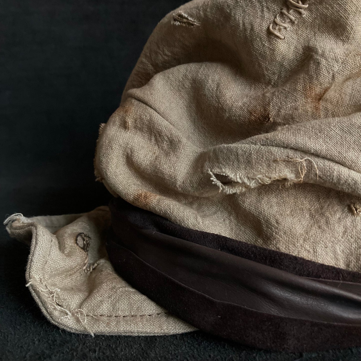 Damage sand ramie martial turn cap