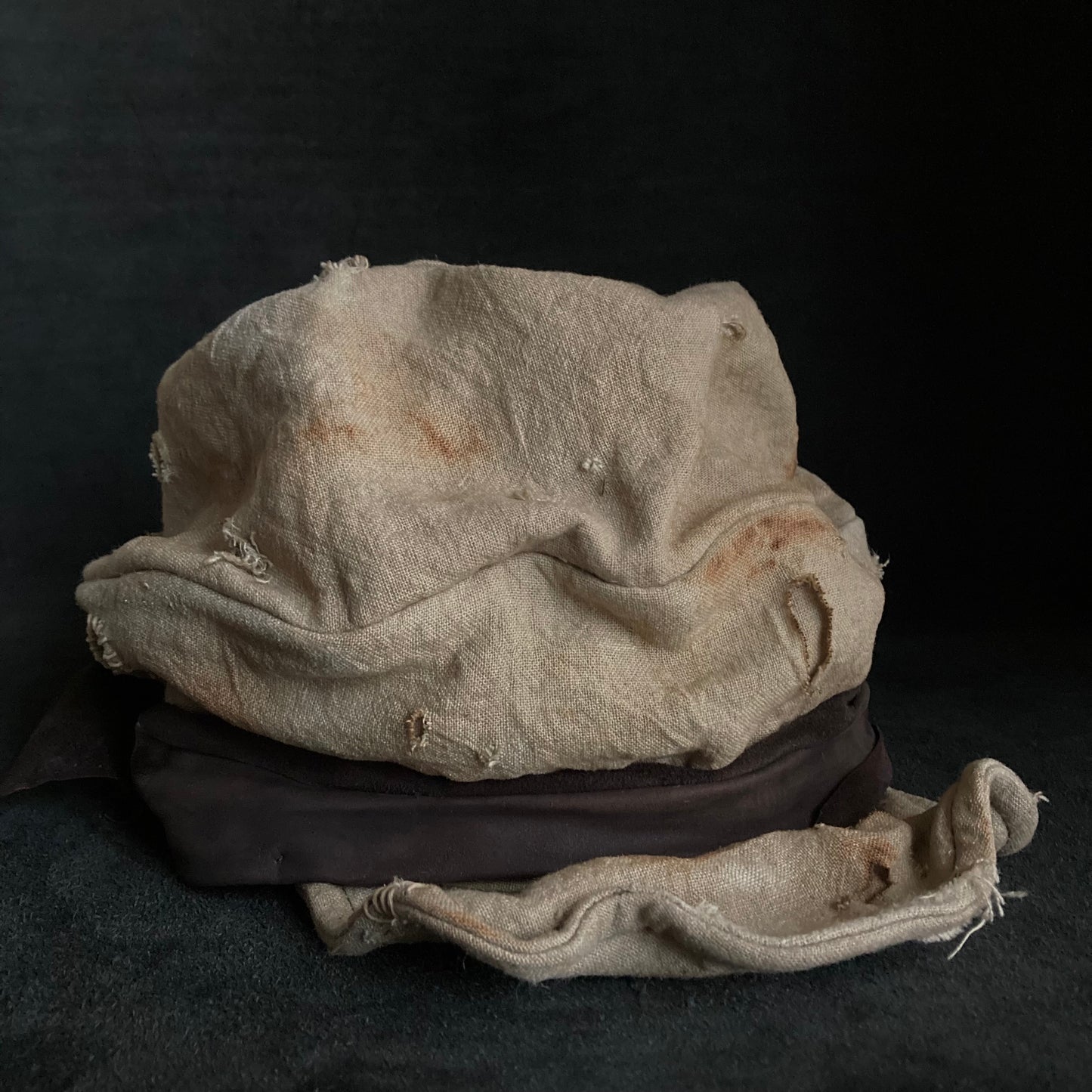 Damage sand ramie martial turn cap