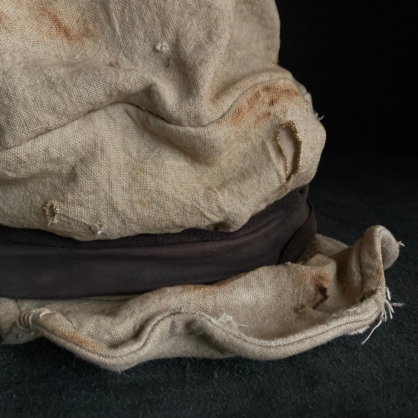 Damage sand ramie martial turn cap