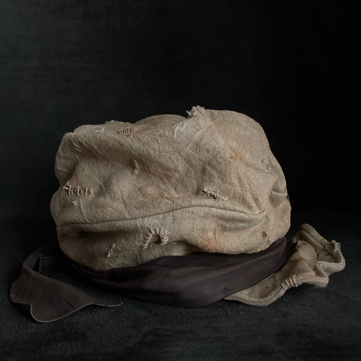 Damage sand ramie martial turn cap