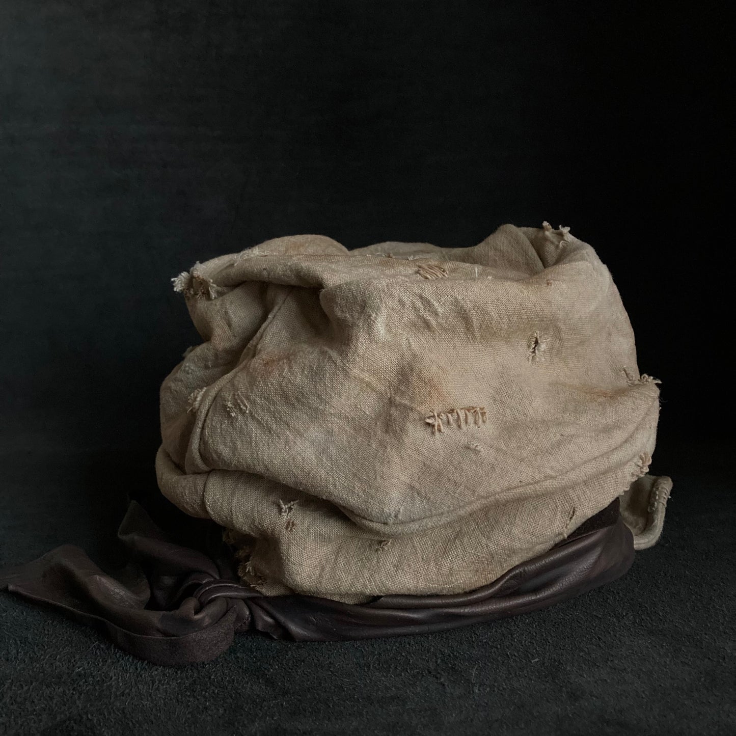 Damage sand ramie martial turn cap