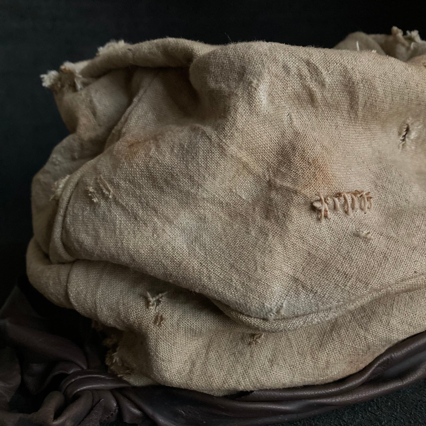 Damage sand ramie martial turn cap