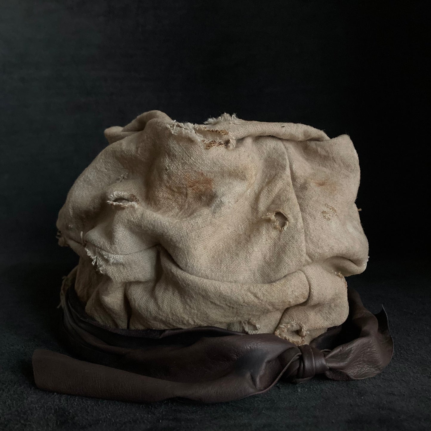 Damage sand ramie martial turn cap