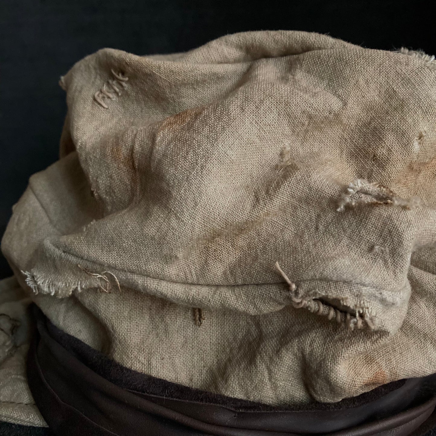 Damage sand ramie martial turn cap