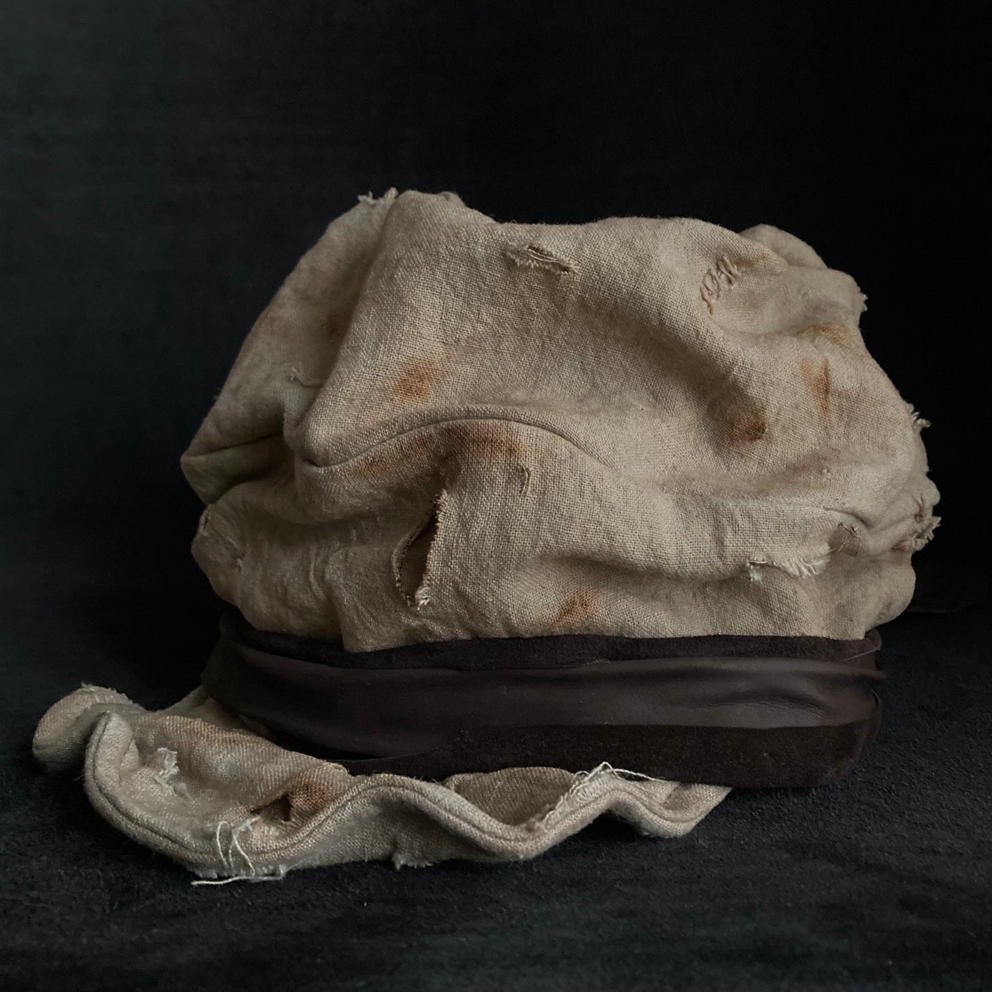 Damage sand ramie martial turn cap