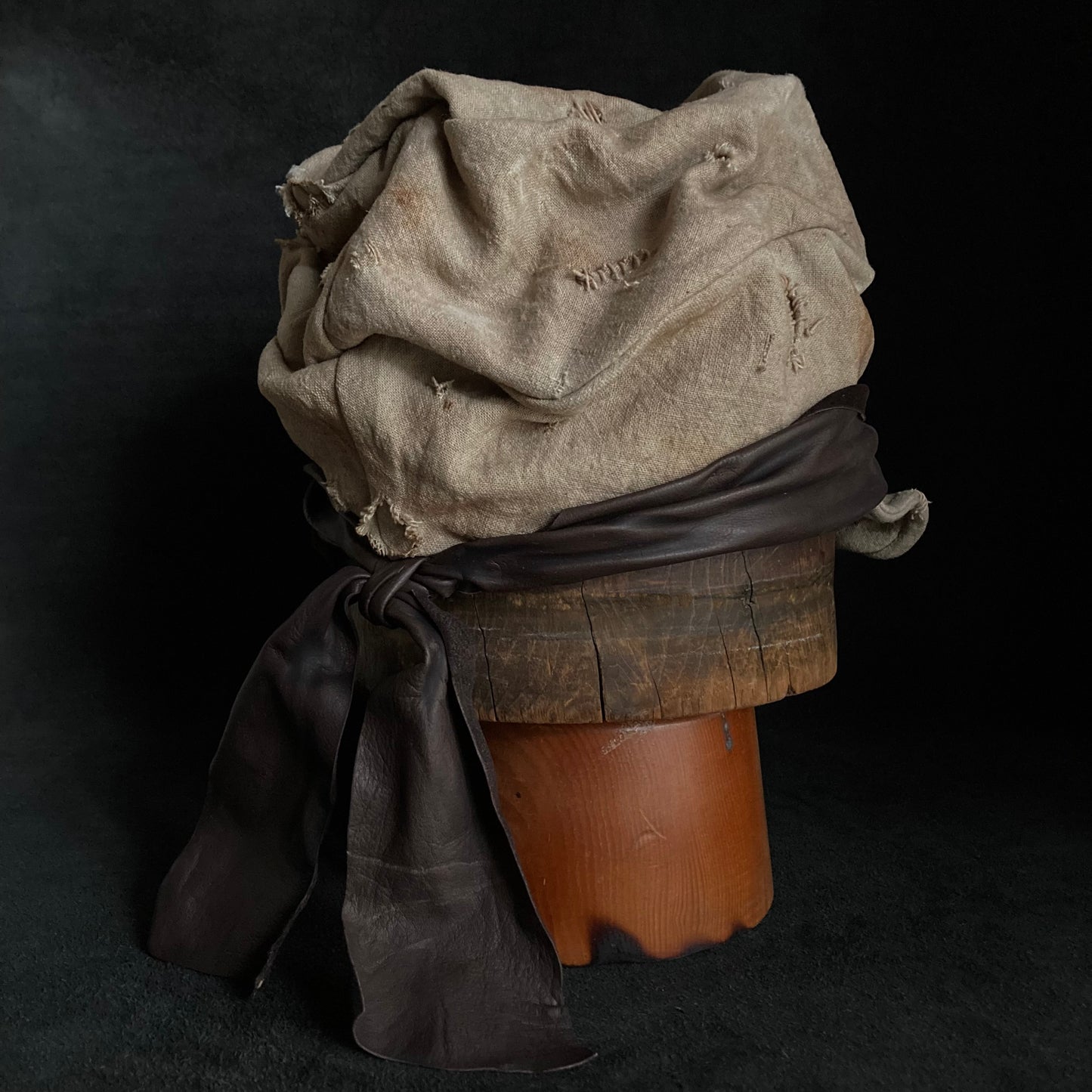 Damage sand ramie martial turn cap