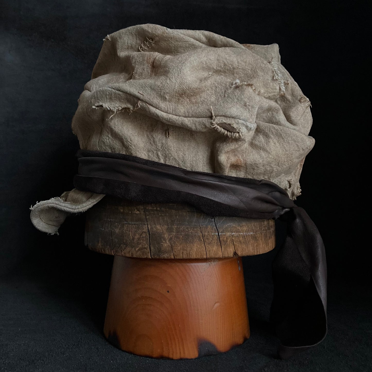 Damage sand ramie martial turn cap