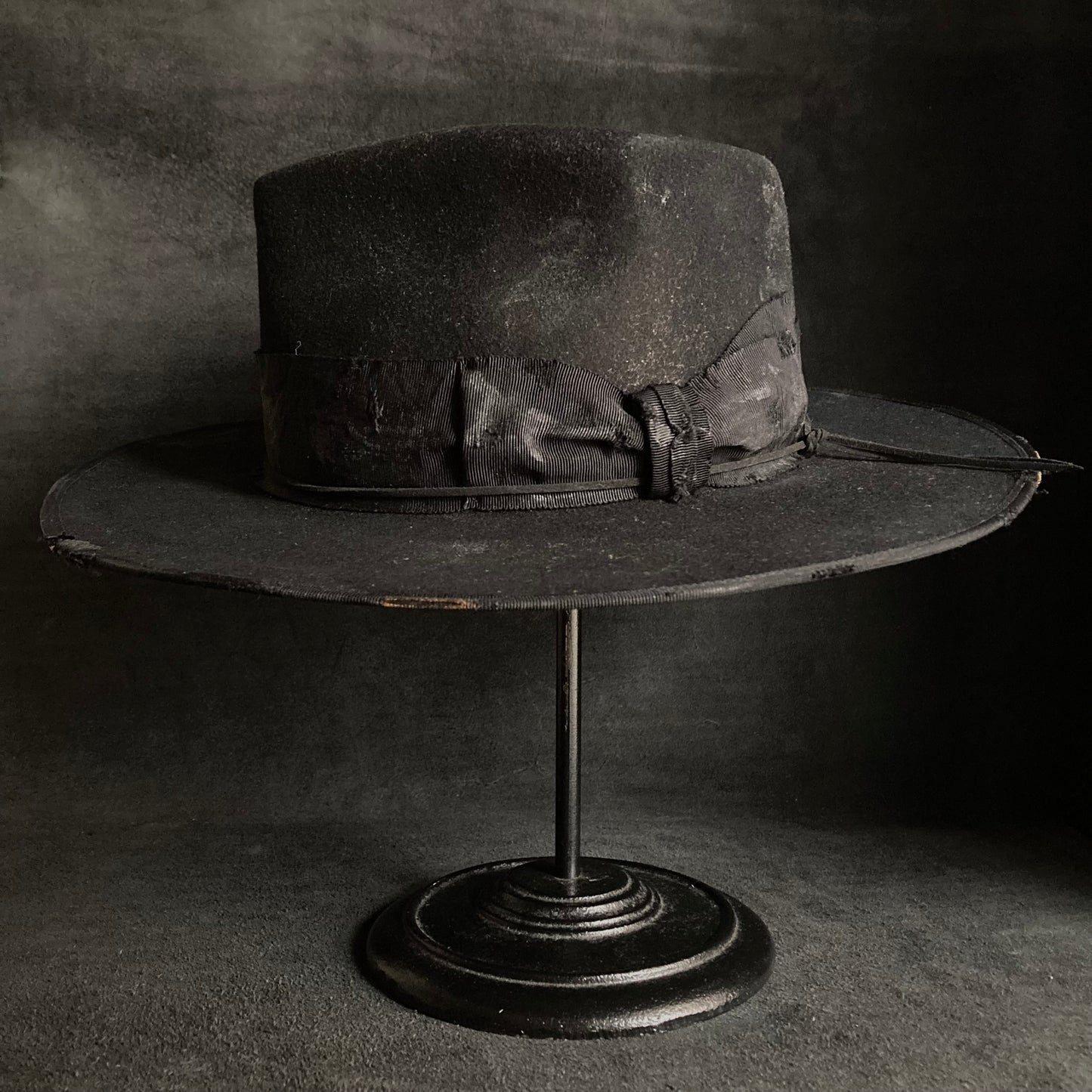 Plain dirt black fedora hat