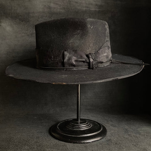 Plain dirt black fedora hat