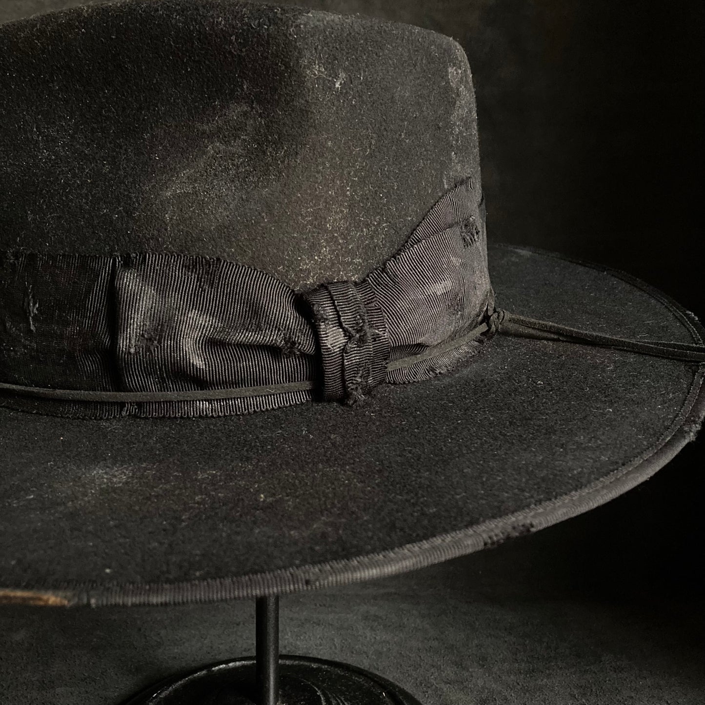 Plain dirt black fedora hat
