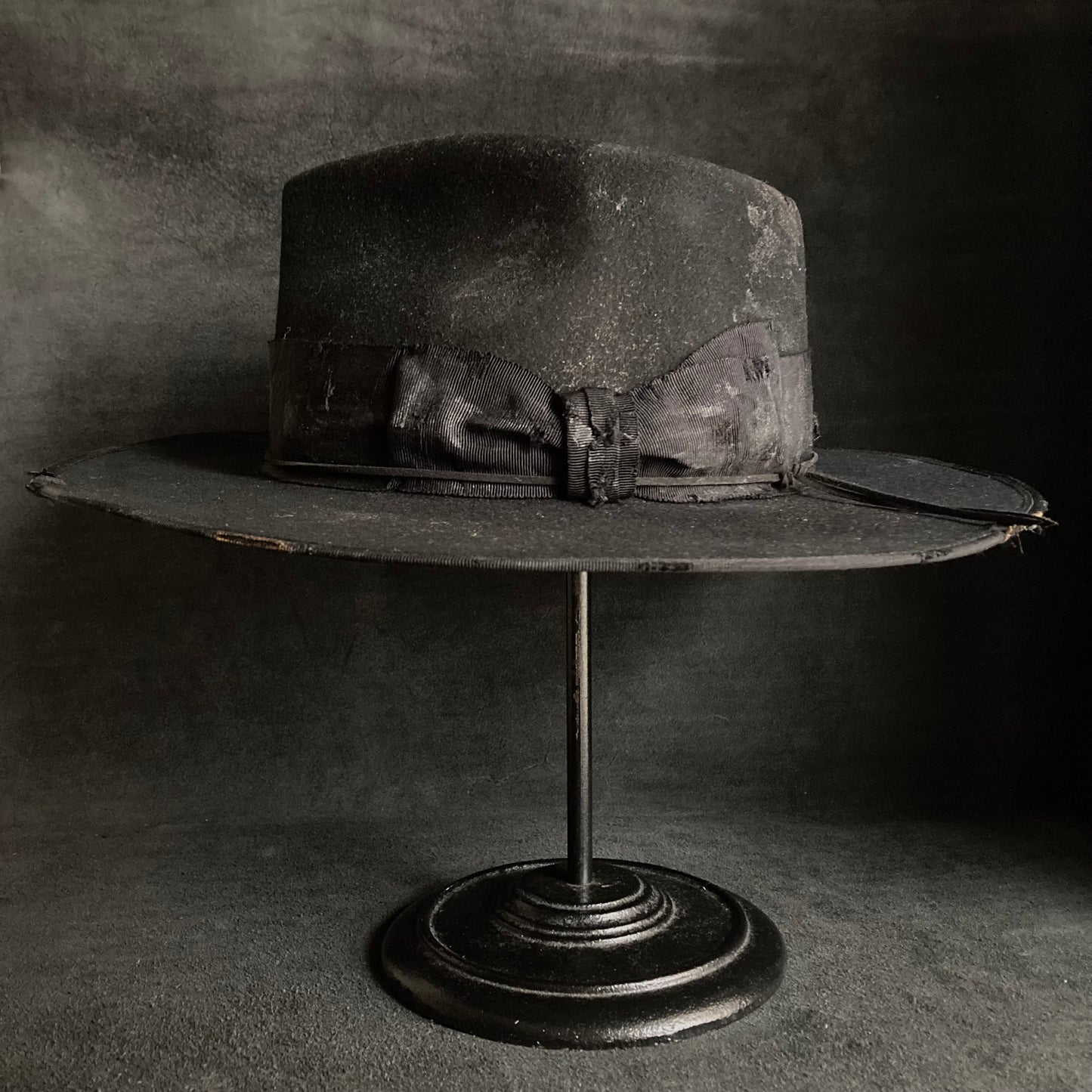 Plain dirt black fedora hat