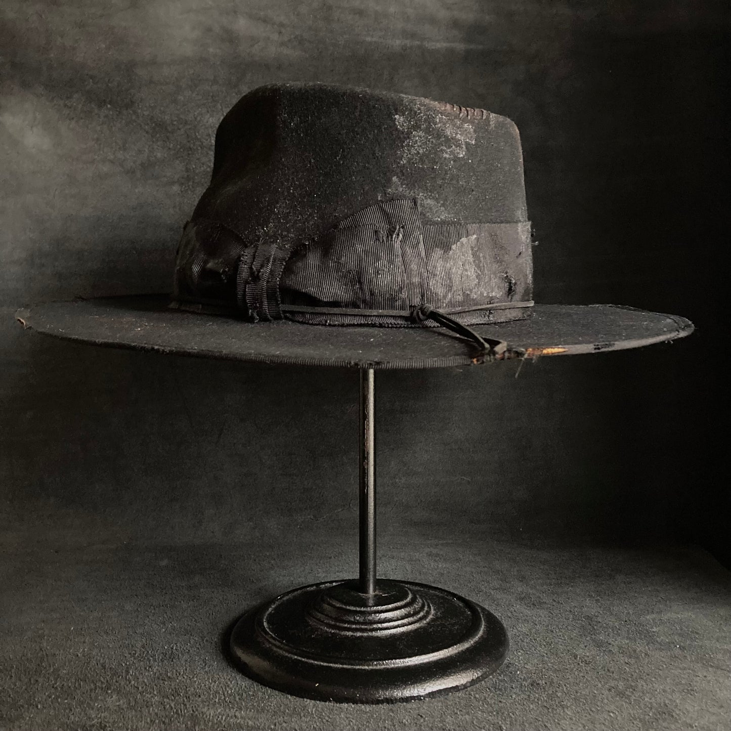 Plain dirt black fedora hat