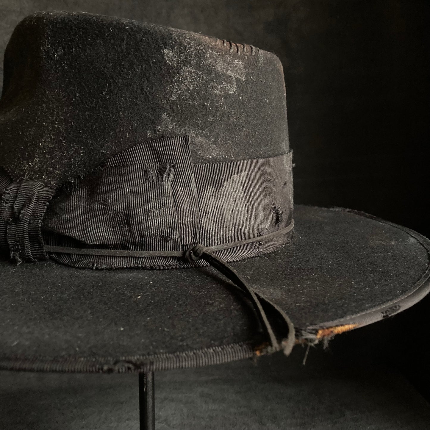 Plain dirt black fedora hat