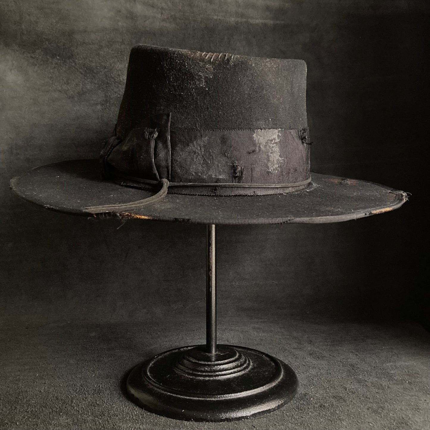 Plain dirt black fedora hat