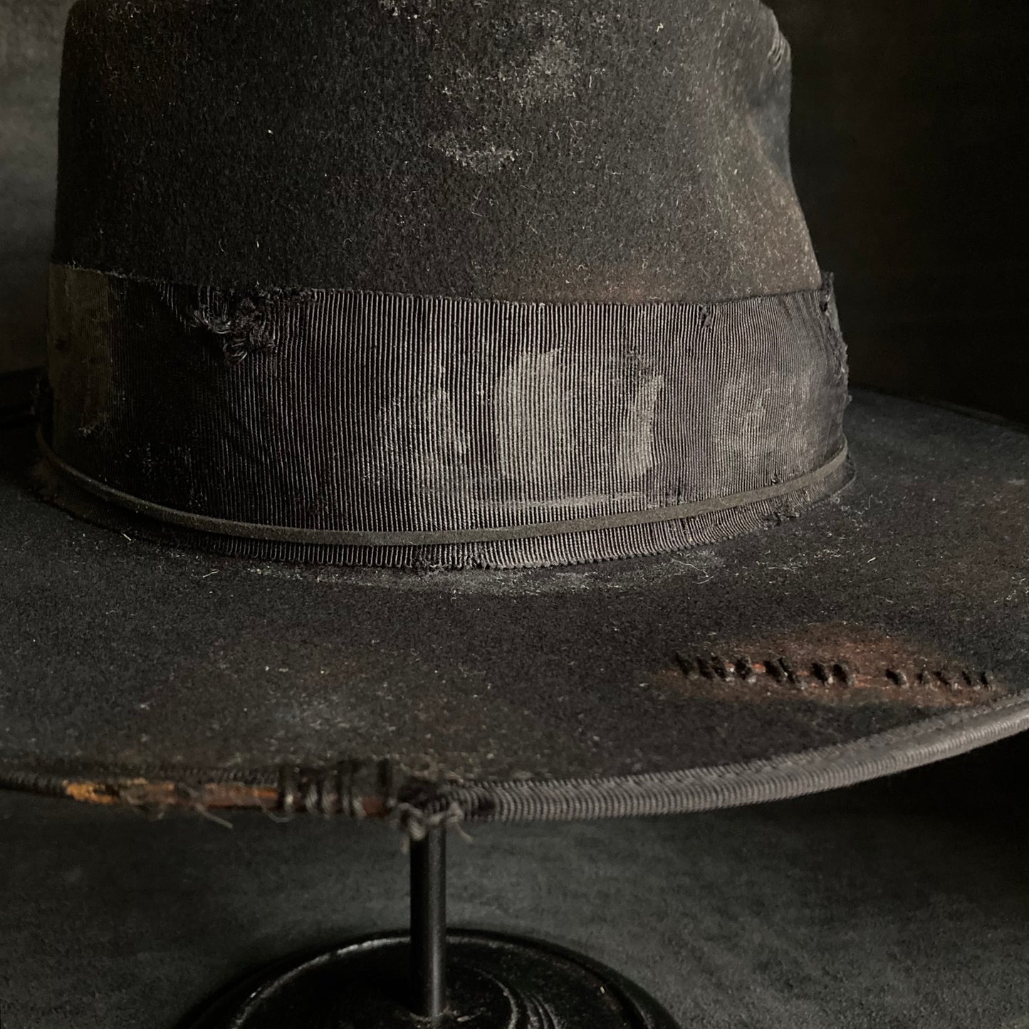 Plain dirt black fedora hat