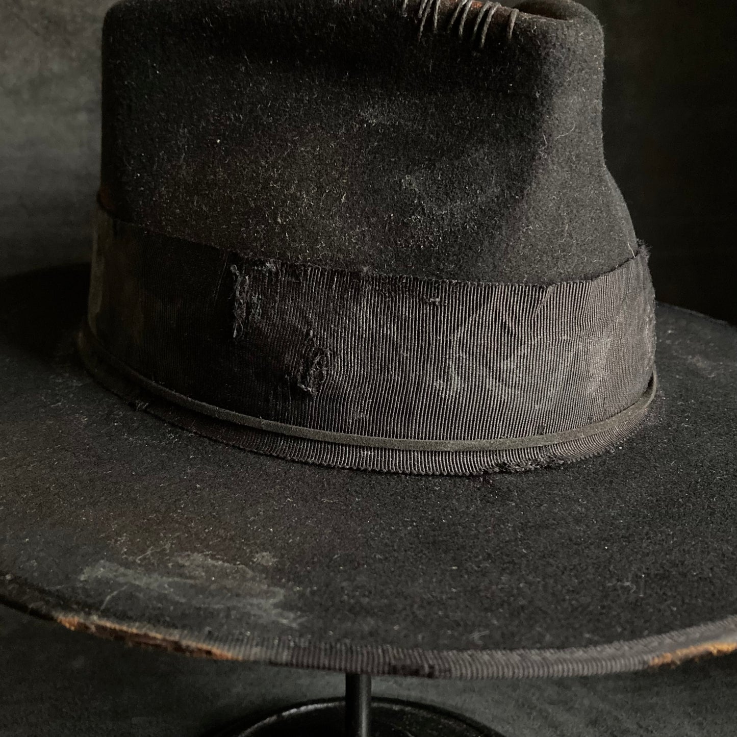 Plain dirt black fedora hat