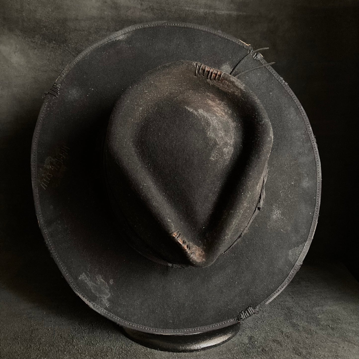 Plain dirt black fedora hat