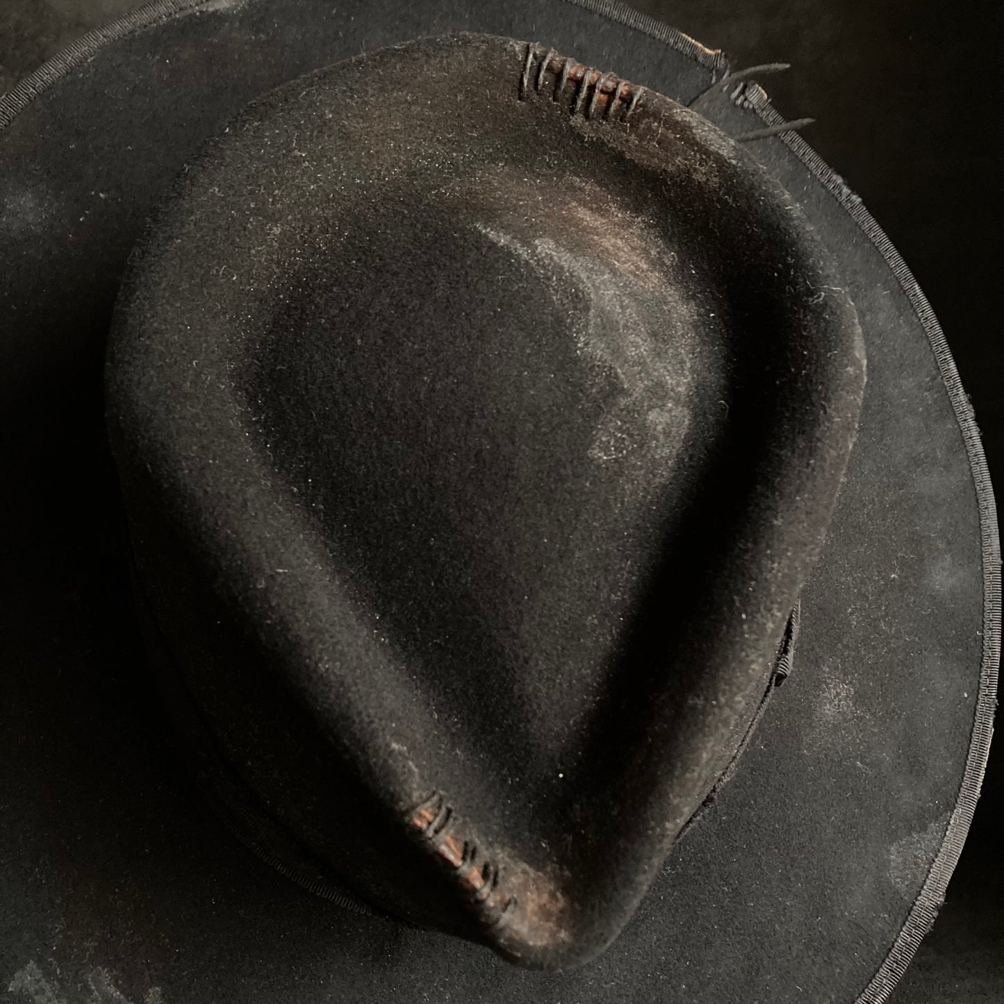 Plain dirt black fedora hat